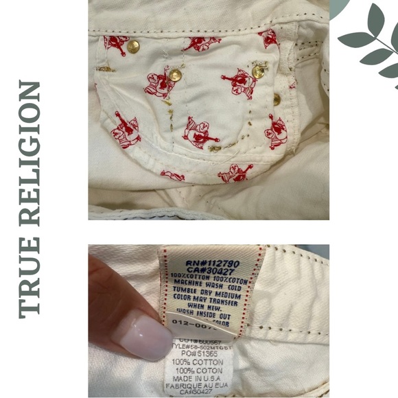 True Religion Wimen’s Off White Bootcut Jeans – Size 30 – Made in USA - Picture 12 of 12